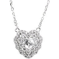 JSB Bijoux Large Cubic Zirconia Crystal Heart 92300593cr (Ag925/1000, 2,88 g) - Necklace
