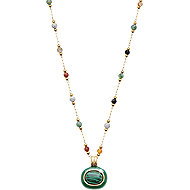 JSB Bijoux Necklace with genuine stone and beads Green 61310288ggr - Necklace