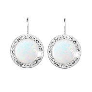 JSB Bijoux Opals with Swarovski White crystal stones 92400025wh (Ag925/1000, 2,1 g) - Earrings