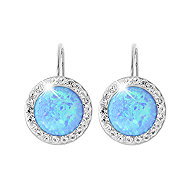 JSB Bijoux Opals with Swarovski Blue crystal stones 92400025bl (Ag925/1000, 2,1 g) - Earrings
