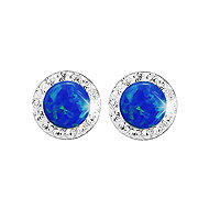 JSB Bijoux Opals with Swarovski Violet crystal stones 92400040dbl (Ag925/1000, 1,4 g) - Earrings