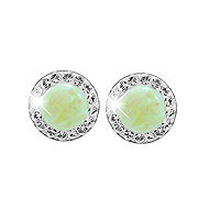 JSB Bijoux Opals with Swarovski Green crystal stones 92400040gr (Ag925/1000, 1,4 g) - Earrings