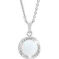 JSB Bijoux Opal with Swarovski White crystal stones 92300025wh (Ag925/1000, 2,1 g) - Necklace