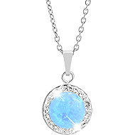 JSB Bijoux Opal with Swarovski Blue crystal stones 92300025bl (Ag925/1000, 2,1 g) - Necklace