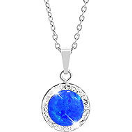JSB Bijoux Opal with Swarovski Dark Blue crystal stones 92300025dbl (Ag925/1000, 2,1 g) - Necklace