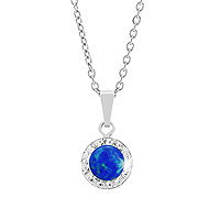 JSB Bijoux Opal with Swarovski Dark Blue crystal stones 92300040dbl (Ag925/1000, 1,86 g) - Necklace