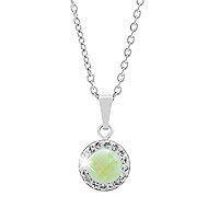 JSB Bijoux Opal with Swarovski Green crystal stones 92300040gr (Ag925/1000, 1,86 g) - Necklace