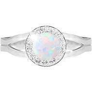 JSB Bijoux Opal with Swarovski White crystal stones 92700040wh (Ag925/1000, 2,08 g) - Ring