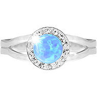 JSB Bijoux Opal with Swarovski Blue crystal stones 92700040bl (Ag925/1000, 2,08 g) - Ring