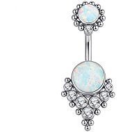 PININ Polished Navel Piercing with Internal Thread – Mother-of-Pearl Gemstone - Piercing