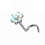 PININ Nose Ring with Screw, Polished – Flower - Piercing