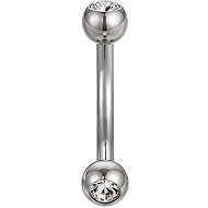 PININ Eyebrow Ring with External Thread, Polished Straight with Gemstones - Piercing