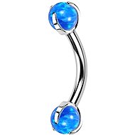 PININ Eyebrow Ring with Internal Thread, Polished – Curved Blue Pearls - Piercing