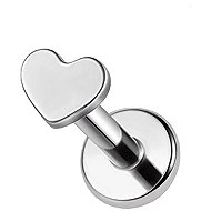 PININ Polished Labret, Silver Heart - Piercing