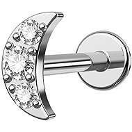 PININ Labret with a flat back, polished – moon - Piercing