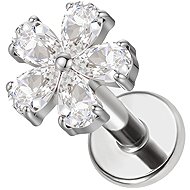 PININ Labret with a flat back, polished – flower - Piercing