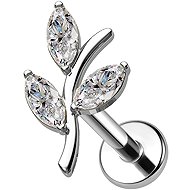PININ Polished Labret with Flat Back – Leaves - Piercing