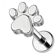 PININ Internally Threaded Labret, Polished – Paw Print - Piercing
