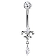 PININ Internally Threaded Polished Belly Button Piercing – Silver Titanium Decoration - Piercing