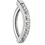 PININ Polished Belly Button Piercing – Titanium 6 Jewels, Silver - Piercing