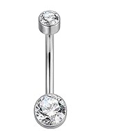 PININ Internally Threaded Polished Titanium Belly Bar – Silver - Piercing