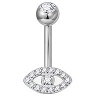 PININ Navel Piercing with Internal Thread, Silver - Piercing