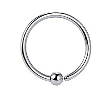 PININ Round Polished Nose Ring – Silver-Coloured Titanium with Ball - Piercing