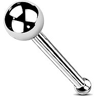 PININ Straight Nose Stud, Polished – Silver Titanium with Ball - Piercing