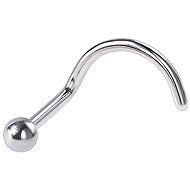 PININ S-Shaped Nose Piercing, Polished – Silver Titanium with Ball - Piercing