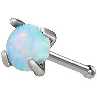 PININ Straight Nose Stud, Polished – Silver Titanium with Blue Gemstone - Piercing