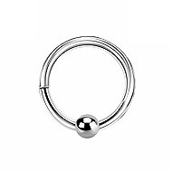PININ Polished Segment Ring for Ear – Silver with Ball - Piercing