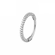 PININ Polished Segment Ring for Ear with Gem (0.8mm / 1.2mm) – Titanium - Piercing
