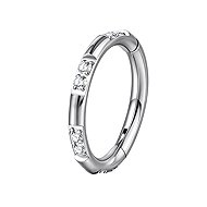 PININ Polished Titanium Segment Ring for Ear – Silver Crystals - Piercing