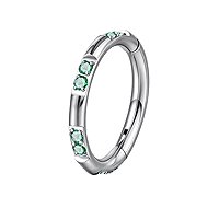 PININ Polished Segment Ring for the Ear – Green Stones - Piercing