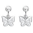 LUCA BARRA Butterfly and Zircon Steel Earrings - Earrings