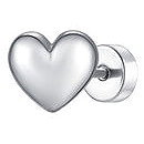 LUCA BARRA Steel Heart-Shaped Earring - Piercing