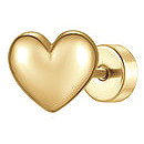 LUCA BARRA Gold-Coloured Steel Heart-Shaped Ear Piercing - Piercing