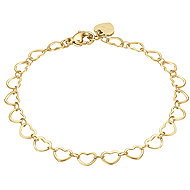 LUCA BARRA Gold-Coloured Steel Bracelet with Hearts - Bracelet
