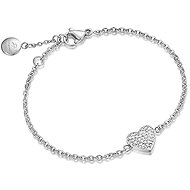 LUCA BARRA Steel Bracelet with Heart and White Crystals - Bracelet