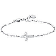 LUCA BARRA Steel Bracelet with Cross and Crystals - Bracelet