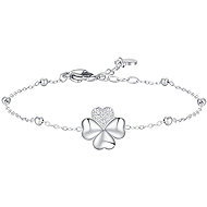 LUCA BARRA Steel Bracelet with Four-Leaf Clover and White Zircon Light Points - Bracelet
