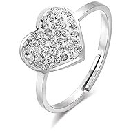 LUCA BARRA Ring With Heart And White Crystals Size: S - Ring