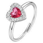 LUCA BARRA Ring With Heart With Red And White Zircons - Ring