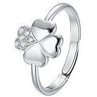 LUCA BARRA Ring With Heart And White Zirconias Size S - Ring