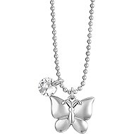 LUCA BARRA Butterfly Steel and Zircon Necklace - Necklace