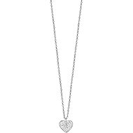 LUCA BARRA Steel Necklace With Heart And White Crystals - Necklace