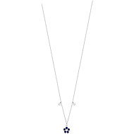 LUCA BARRA Steel Necklace With Flower Pendant With Blue Zircon Petals - Necklace