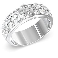 GUESS 4G Supreme Ladies Silver Tone Ring JUBR06403JWRH54 size 54 - Ring