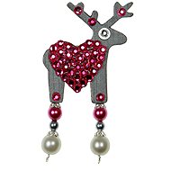  Mini brooch Deers - Love  - Brooch