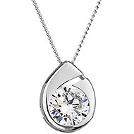 Preciosa Silver pendant with chain Wispy with cubic zirconia - Charm